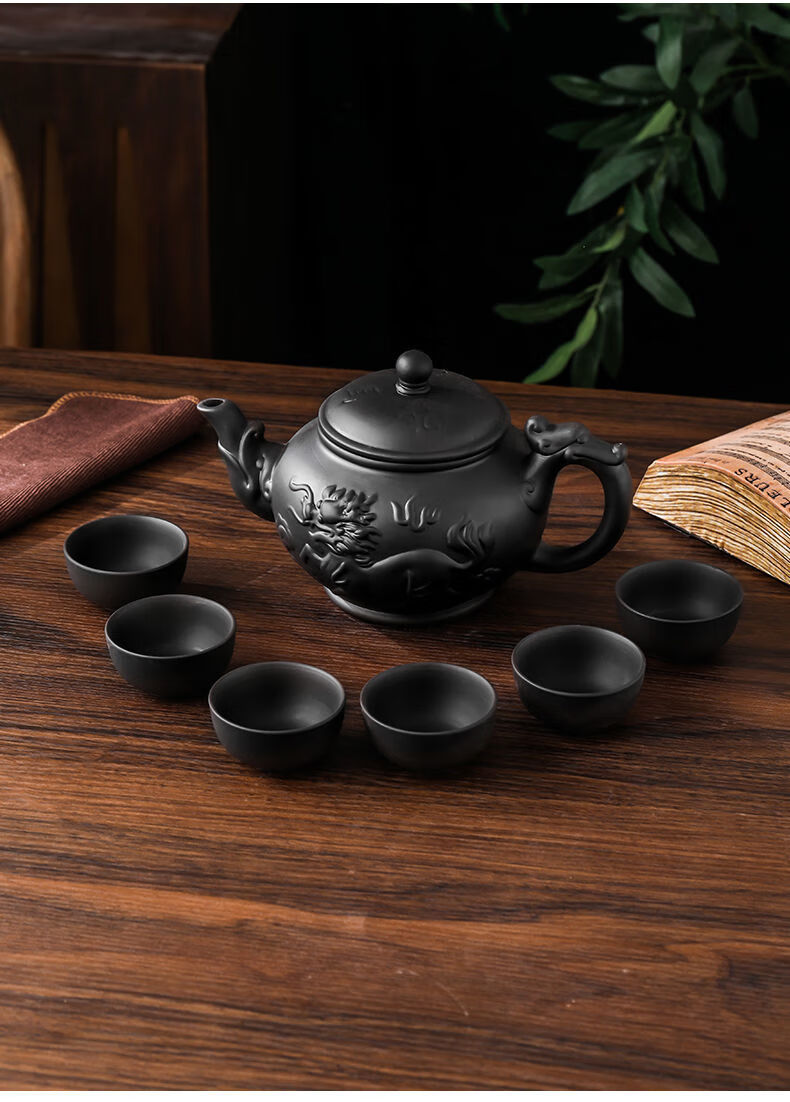 紫砂茶壶茶具套装家用整套宜兴紫砂大容量大号紫砂壶茶杯功夫茶具棕色