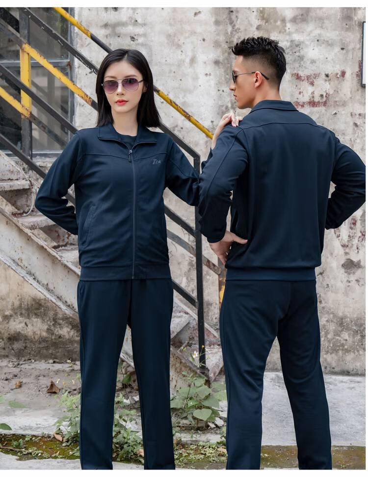 体能服陆军长袖春秋长裤冬季新式速干透气户外男女士运动套装的陆藏青