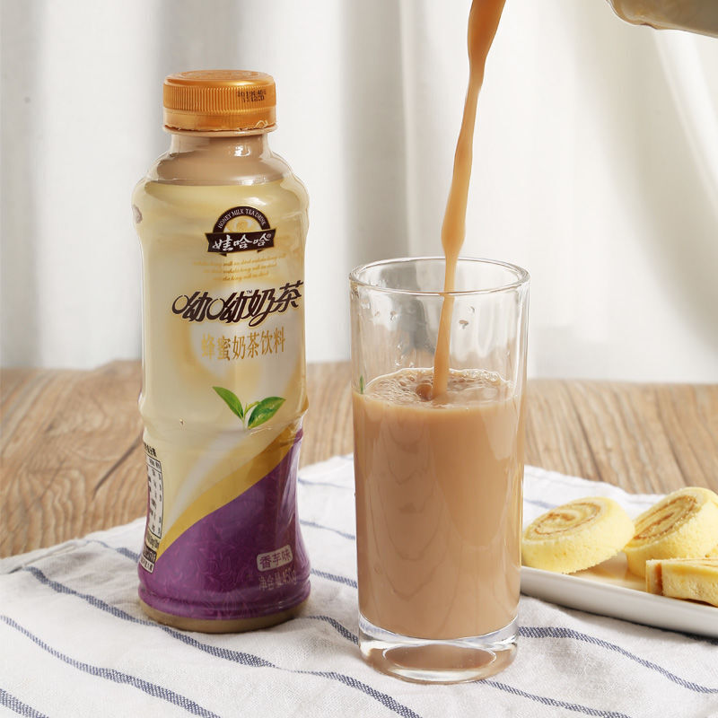 哟哟奶茶450g915瓶呦呦奶茶饮料瓶装原味香芋味早餐整箱原味奶茶450g