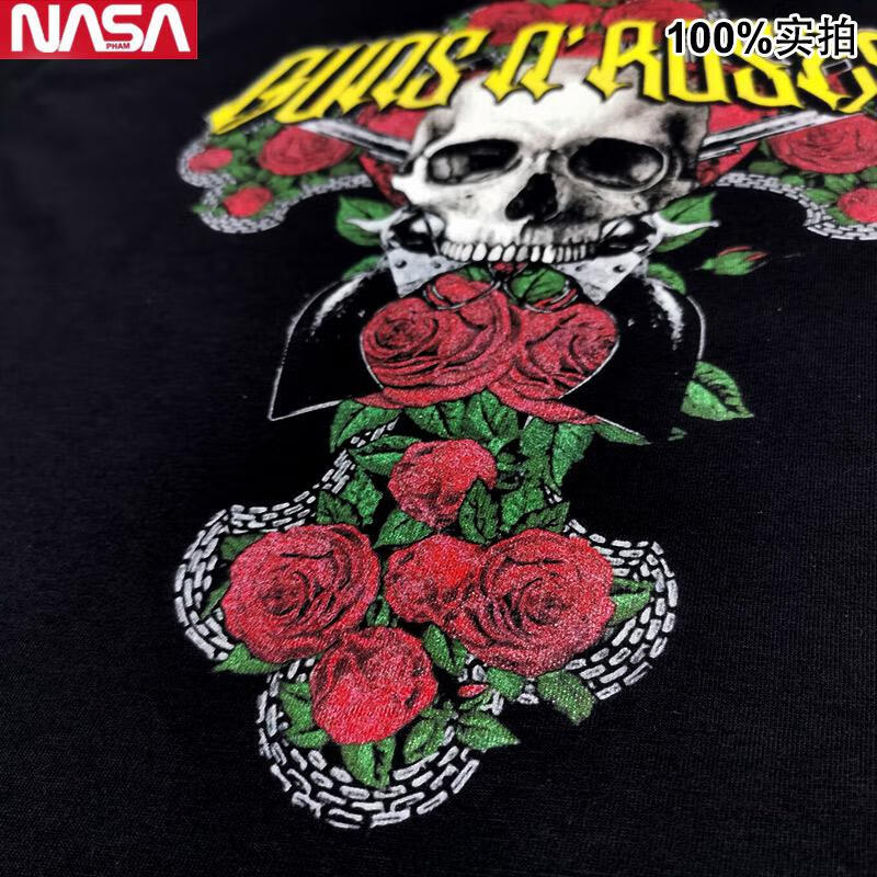 玫瑰枪花乐队摇滚纯棉短 黑-枪炮玫瑰logo款 xxl/185【图片 价格 品牌