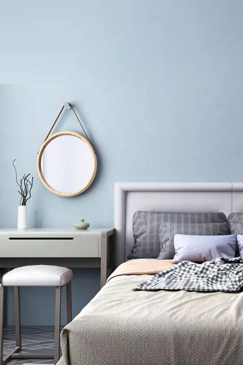 漆家用墙面漆墙漆雾霾蓝灰蓝浅蓝色淡蓝色客厅沙发电视背景墙孔雀蓝2l