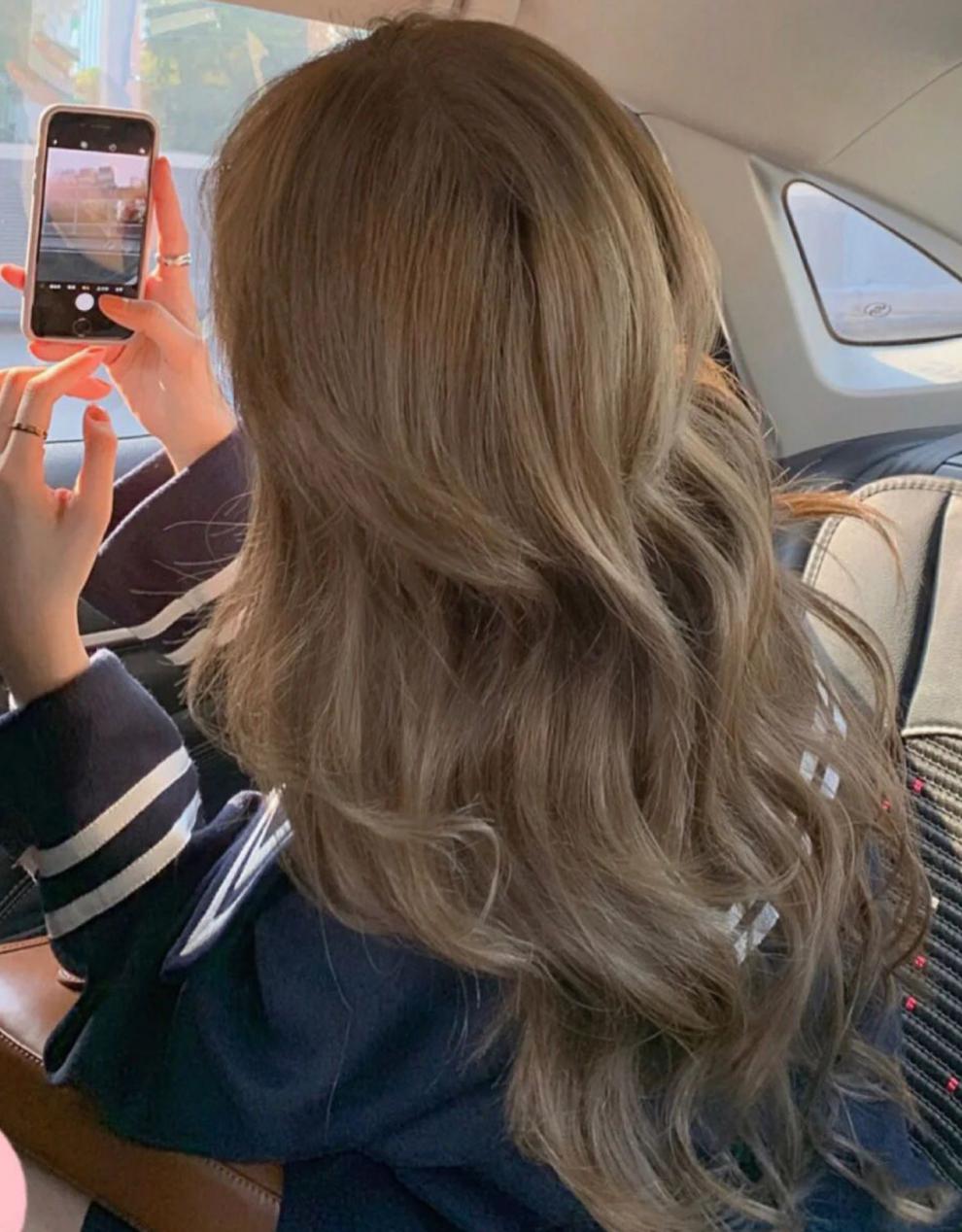 假发女长发自然全头套式圆脸甜美空气刘海长卷发大波浪假发套深棕色发