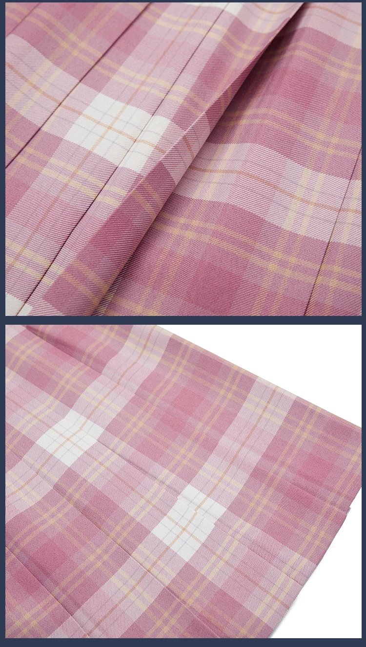 zonper中牌制服馆树莓红茶jk制服格裙tr面料百褶裙树莓红茶tr面料45cm