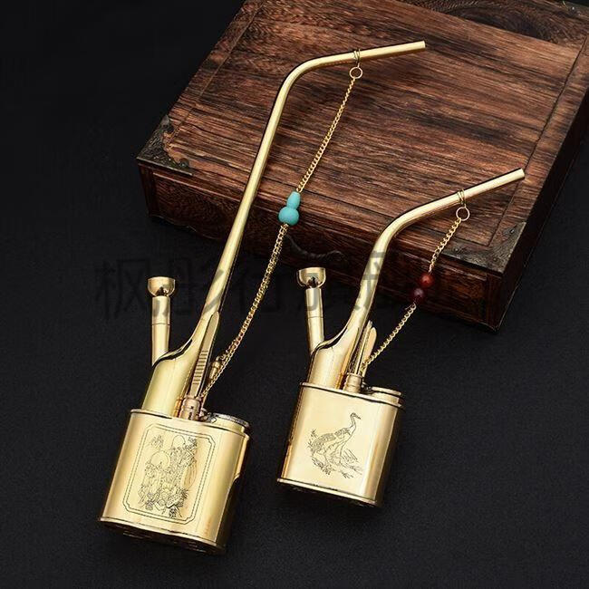 老式水烟壶纯铜金泰纯铜水烟壶男士两用过滤水烟斗老式水烟袋便携水烟