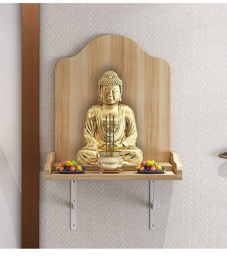式家用简约款墙壁挂式供神架供台佛龛神龛供奉财神爷挂墙上架子佛柜