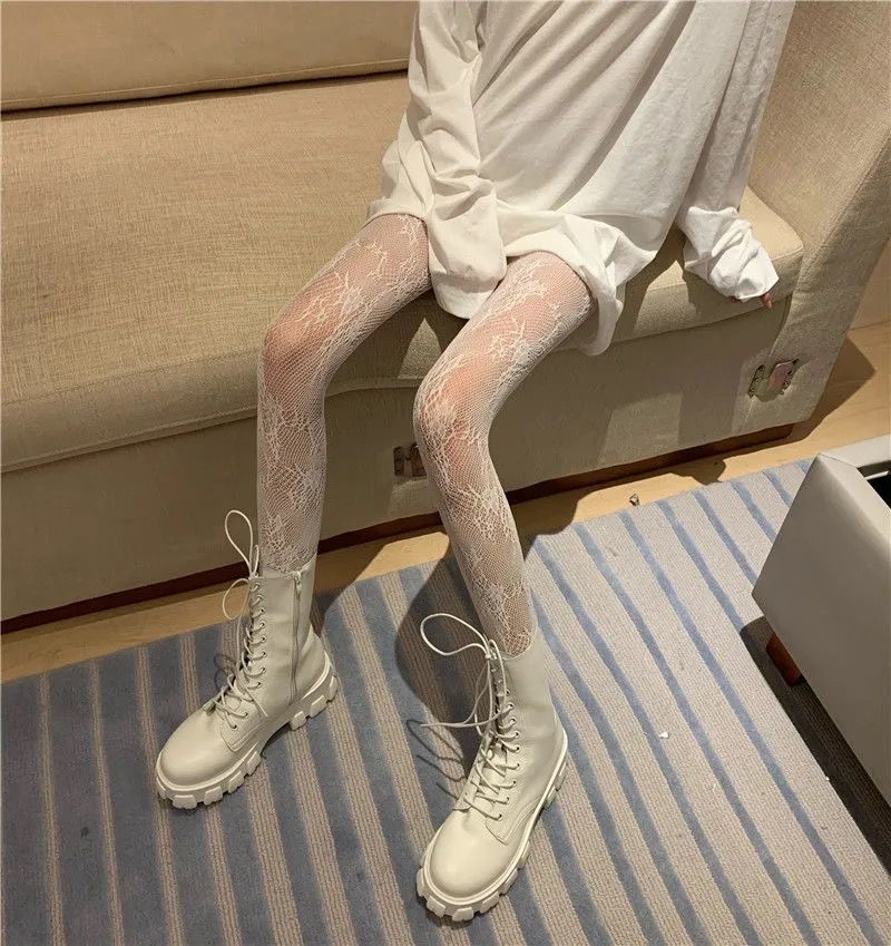 渔网袜鱼网丝袜诱惑黑丝性感网红美女花藤蕾丝网袜日系网眼打底连体袜