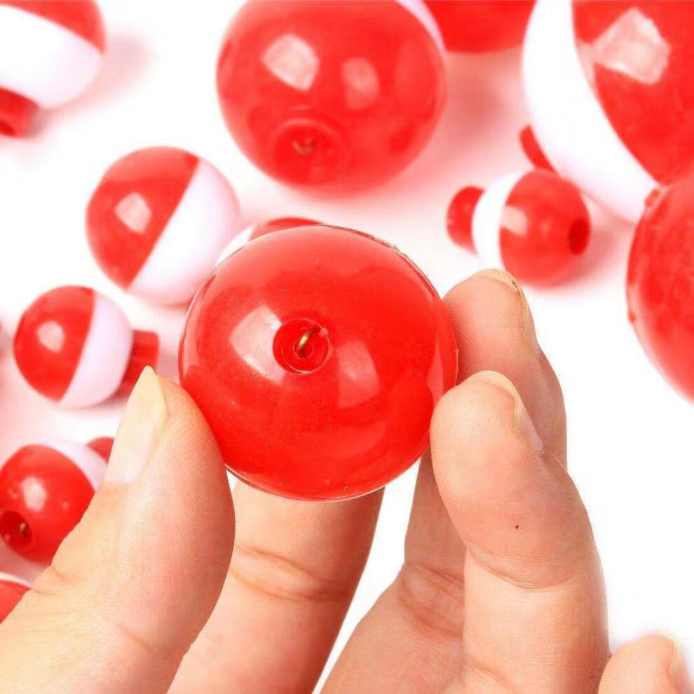 鱼漂醒目钓鱼用品红白球超声波球形浮漂塑塑料漂鱼漂浮标垂钓用品10个