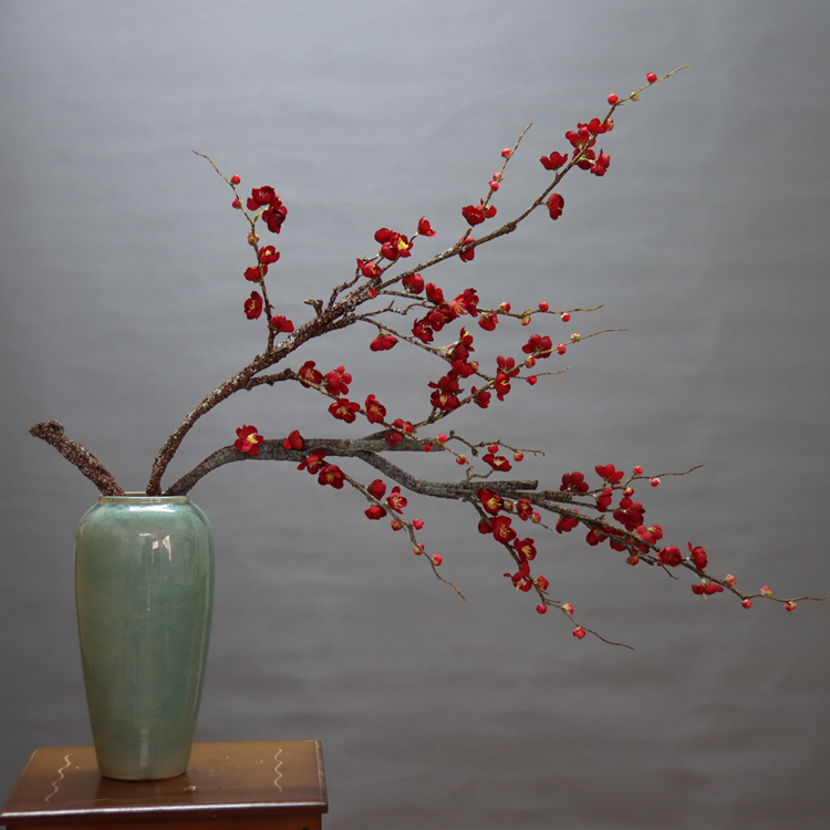 新中式禅意仿真梅花干枝腊梅假花家居装饰客厅落地婚庆干花束装饰花卉