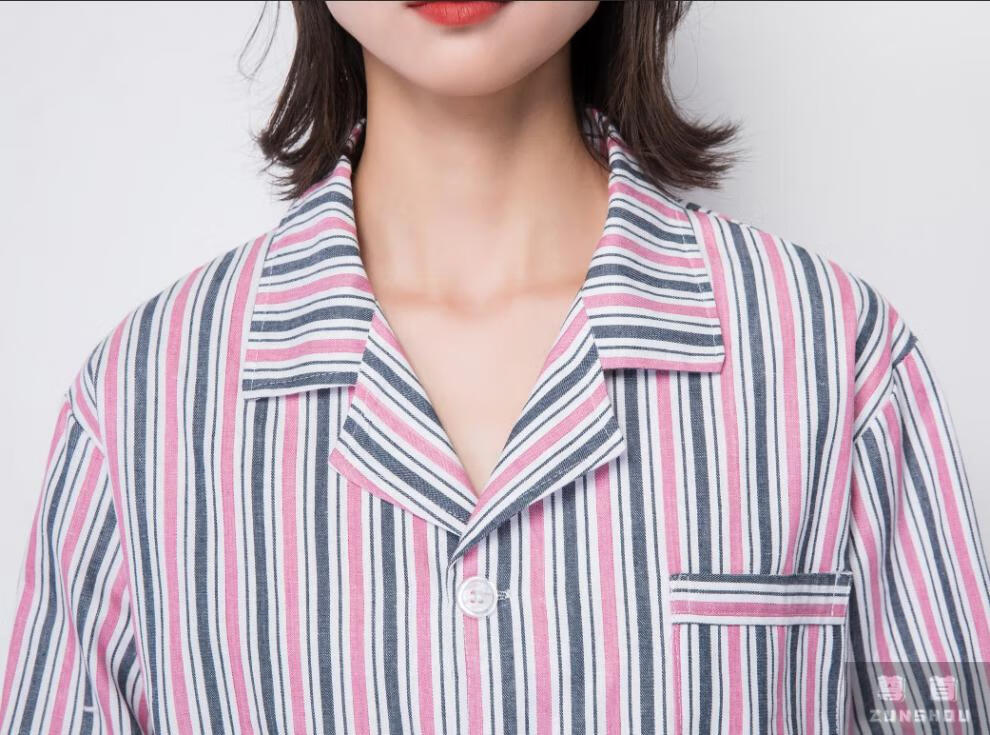 病号服睡衣棉手术条纹长袖病人服病员大码住院术后护理服患者服 红条