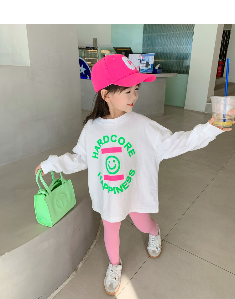 楚歌质优品2022女童春装新款童装儿童韩版t恤衫中小童打底上衣宝宝内