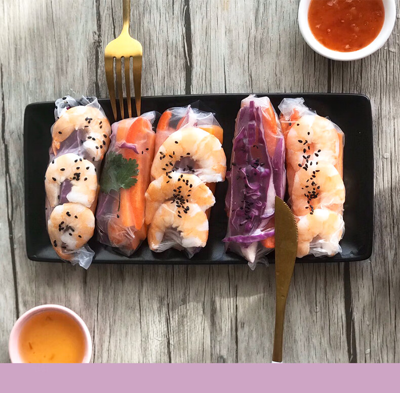 卷薄米皮泰国春饼超蘸料配料小厨象泰式酱小厨象春卷皮300g甜辣酱檬粉