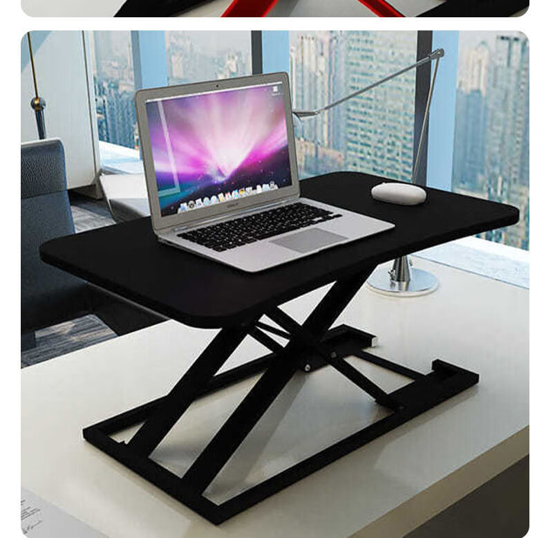 站立式电脑升降桌笔记本台式电脑桌子站立办公工作台桌面增高架子黑色