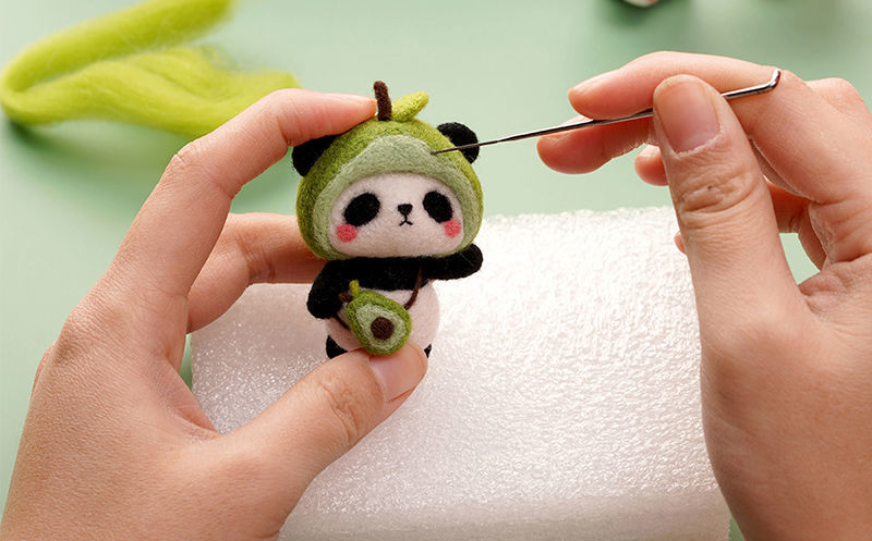 羊毛毡戳戳乐工具材料包panda熊猫手工制作diy减压玩具送情侣女友生日