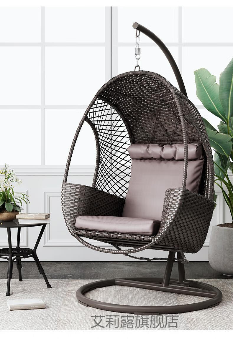吊篮藤椅单人阳台曼好家阳台吊椅网红椅室内家用鸟巢吊篮藤椅单人秋千