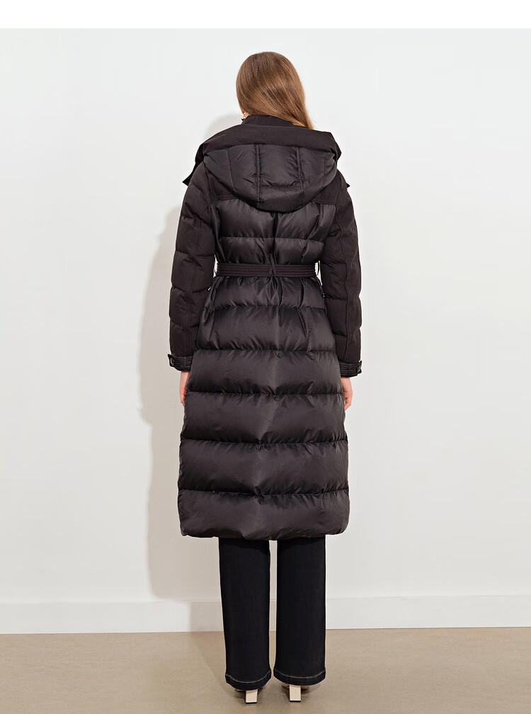 诗篇女装2021冬季新款防风立领中长款羽绒服 香槟色 42【图片 价格