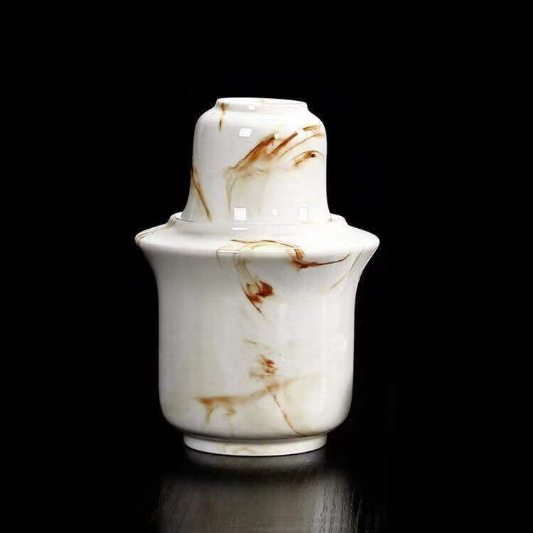 年货钜惠汉泊科白酒杯黄酒杯陶瓷二两热半斤烫温暖清酒黑金藤二两装红