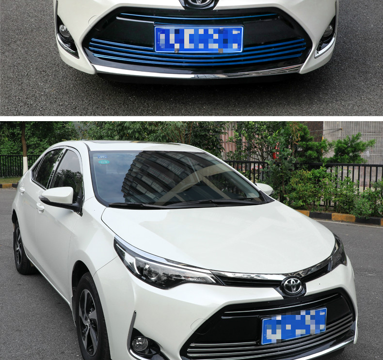 雷凌中网改装进气格栅亮条双擎前脸亮片 14-16款雷凌abs电镀中网外框