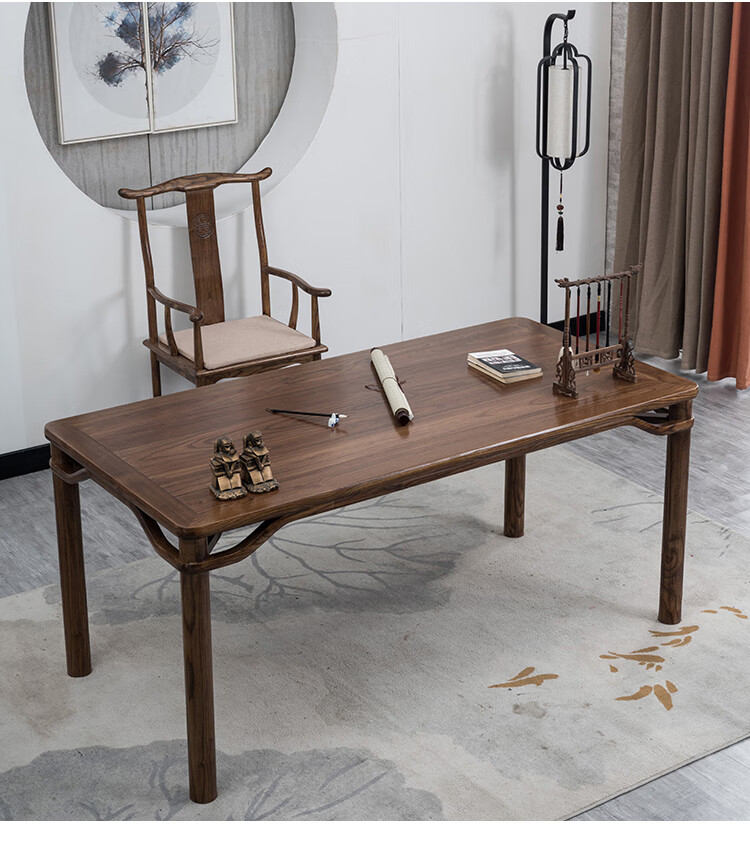 中式实木书桌画案毛笔专用桌榆木书法桌办公书画桌家用练字国学桌15米