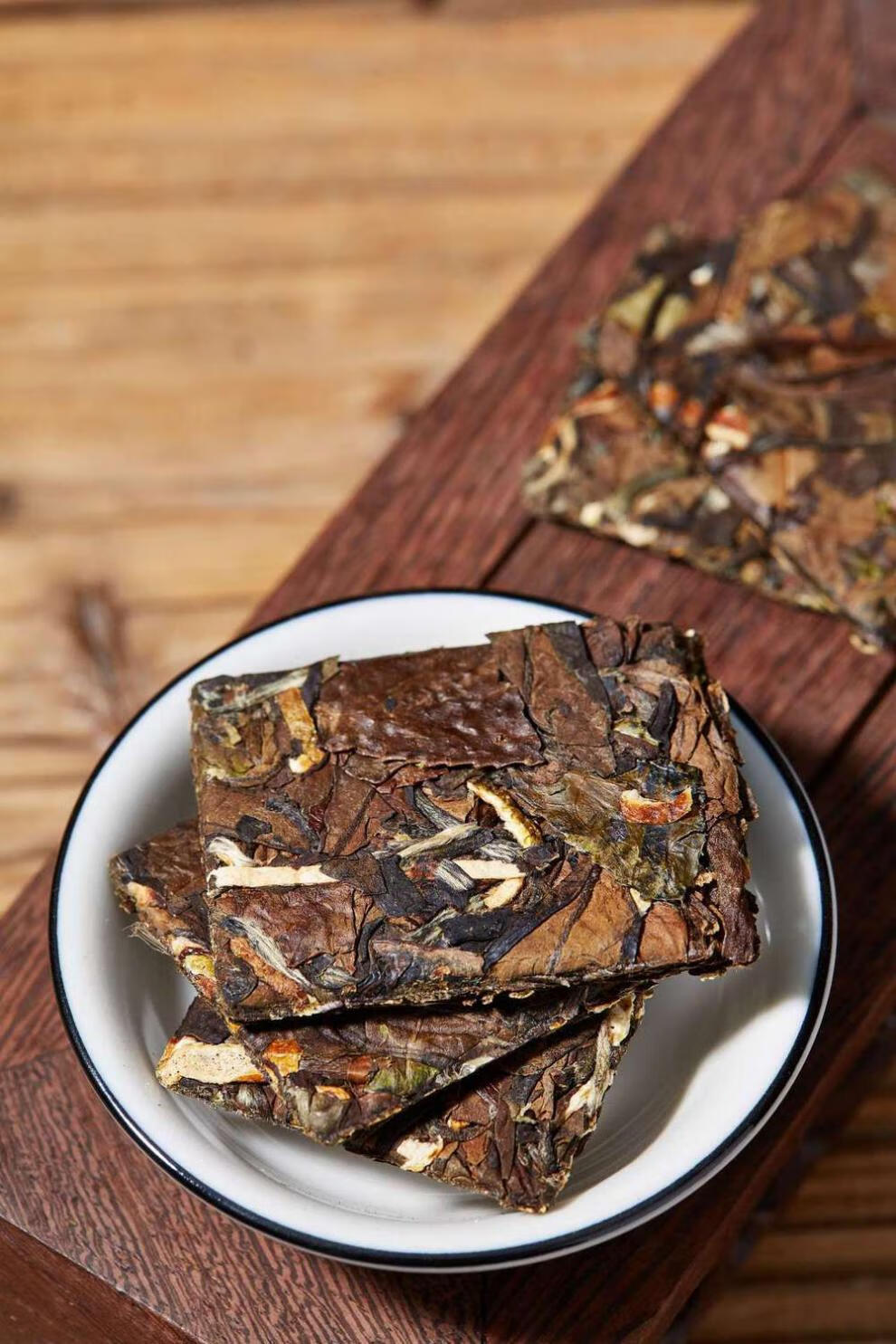 陈皮白茶福鼎老白茶小方片寿眉白牡丹小茶饼陈皮老白茶半斤约32片