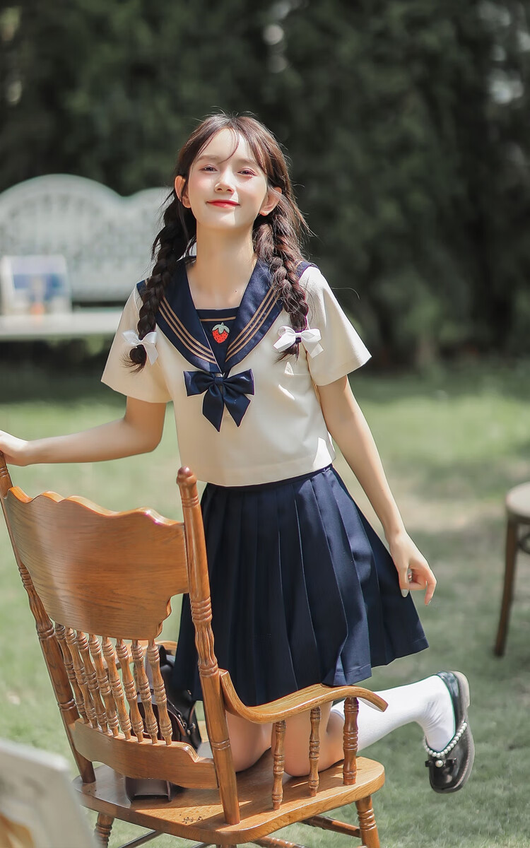 小红书同款雁皇jk制服裙日系学院海军风甜美百褶裙子水手服套装连衣裙