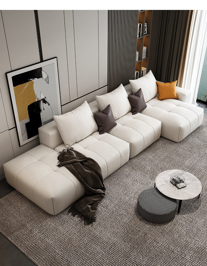 卞哆2022新款现代科技布沙发北欧客厅小户型三四人位意式极简直排懒人