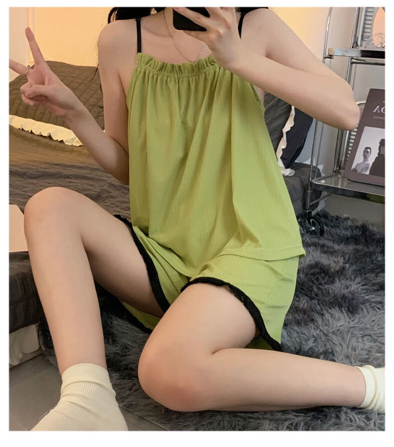 捡漏低价女夏款凉快吊带宽松套装夏天性感简约冷淡风小众家居服女精选