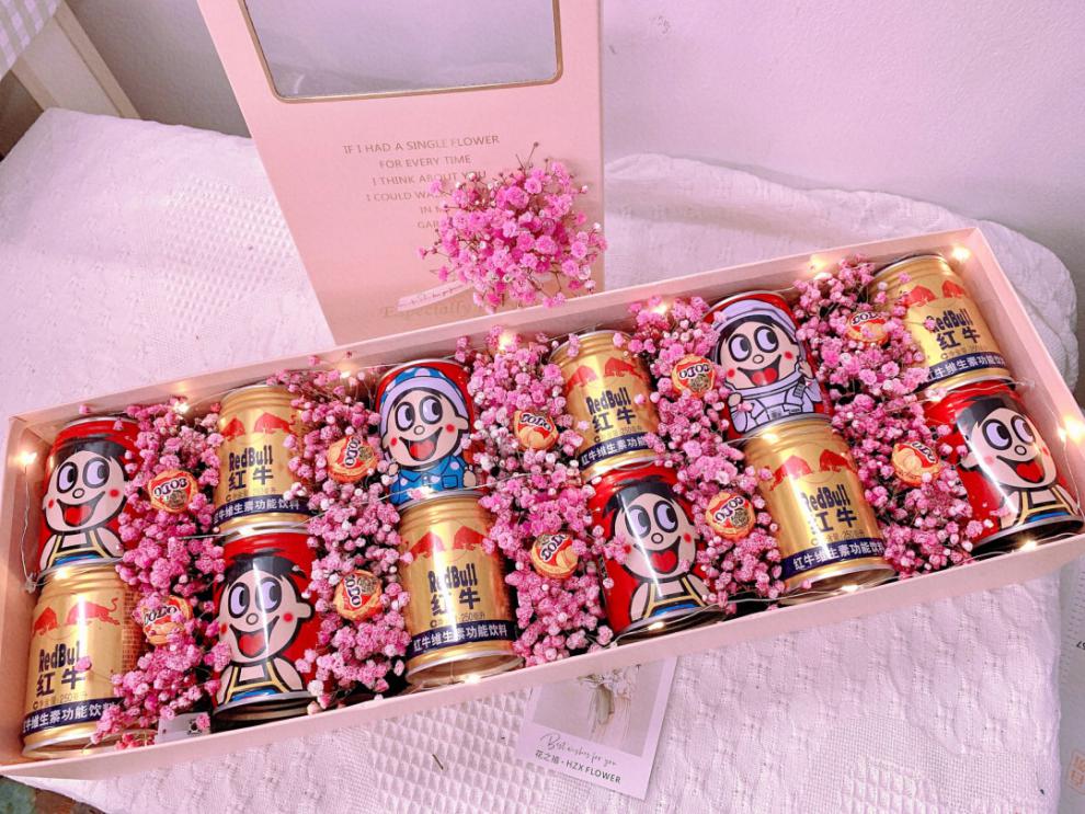 旺仔礼盒网红创意零食成品花束牛奶男友女友鲜花速递同城配送旺仔礼盒