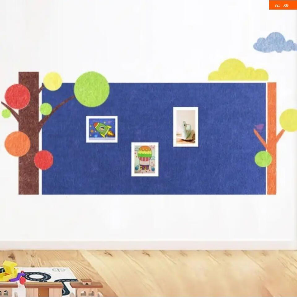 毛毡板幼儿园文化墙环创大树软木毛毡板装饰彩色照片毛毡墙贴展示板