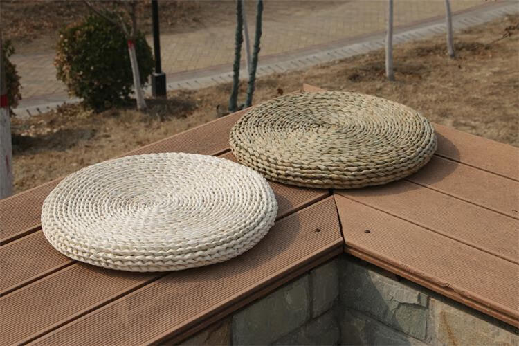 编织蒲团日式草编玉米皮蒲团坐垫纯手工编织蒲草垫子榻榻米飘窗垫幼儿