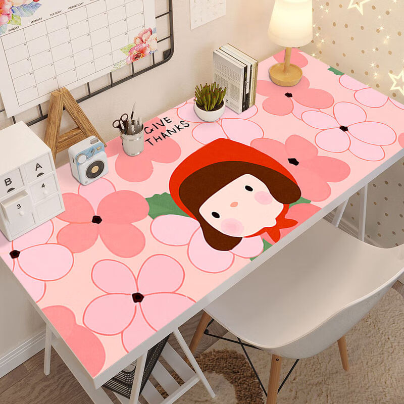 冬季加热桌垫书桌垫学生课桌可爱卡通垫子办公桌垫可自由裁剪zd05粉色