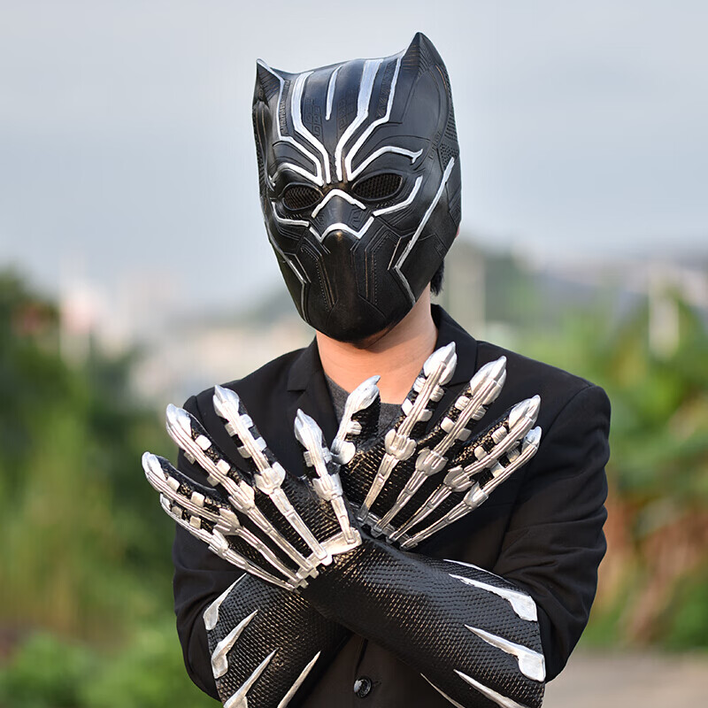 电影系列面具头套灭霸头套毒液头套ins头套搞怪拍照表演cos道具 黑豹