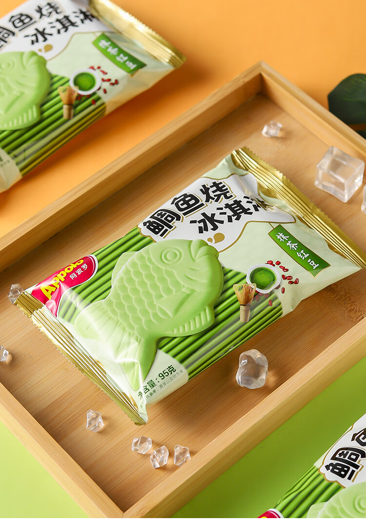 香港阿波罗鲷鱼烧威化冰淇淋薄脆曲奇焦糖抹茶红豆冰激凌85g18支鲷鱼