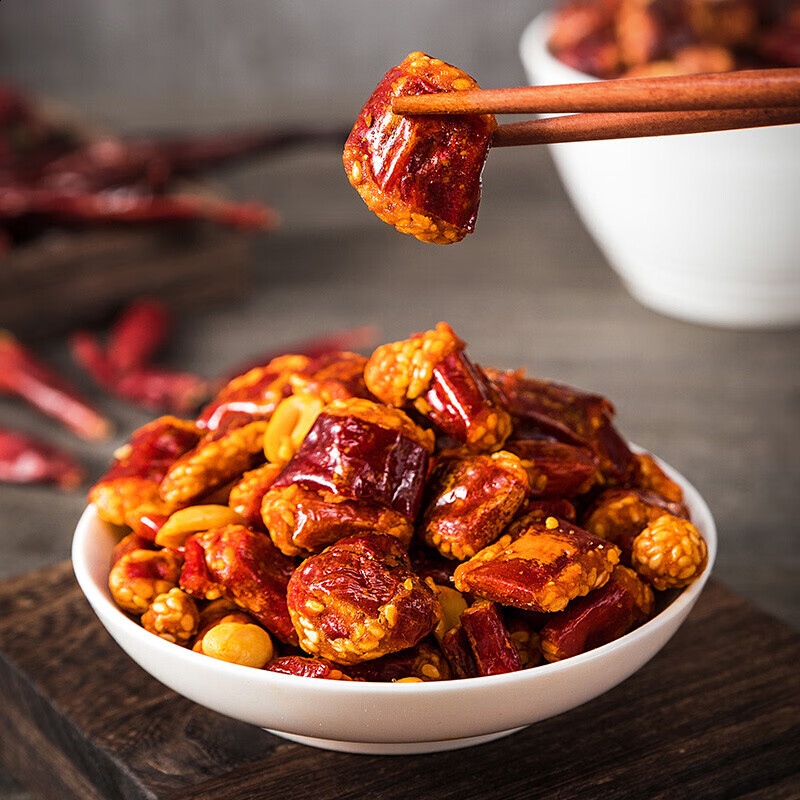 磁器口友军香脆椒干吃辣椒400g网红麻辣花生香脆椒香脆酥重庆特产经典
