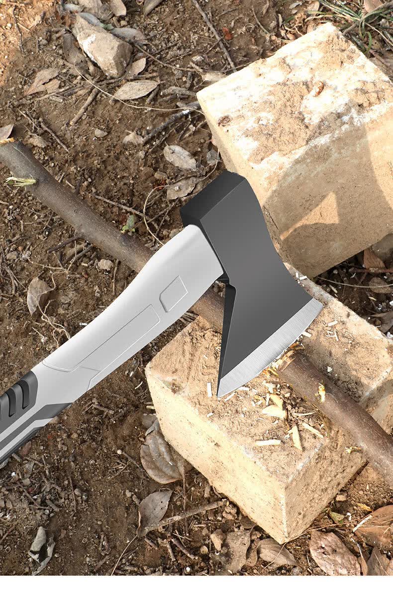 神器木工斧子野营工具厨房骨剁肉 进口包塑柄斧1000g【掉头】【图片