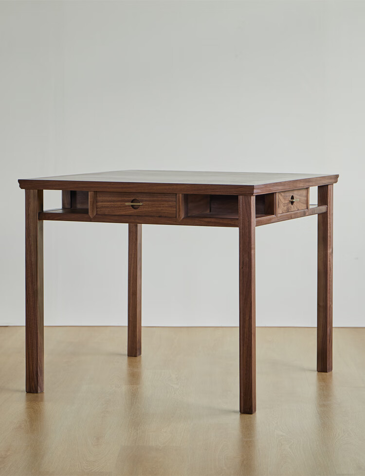 创坊 北美黑胡桃木方桌 实木茶桌新中式八仙桌中式阳台牌桌禅意简约