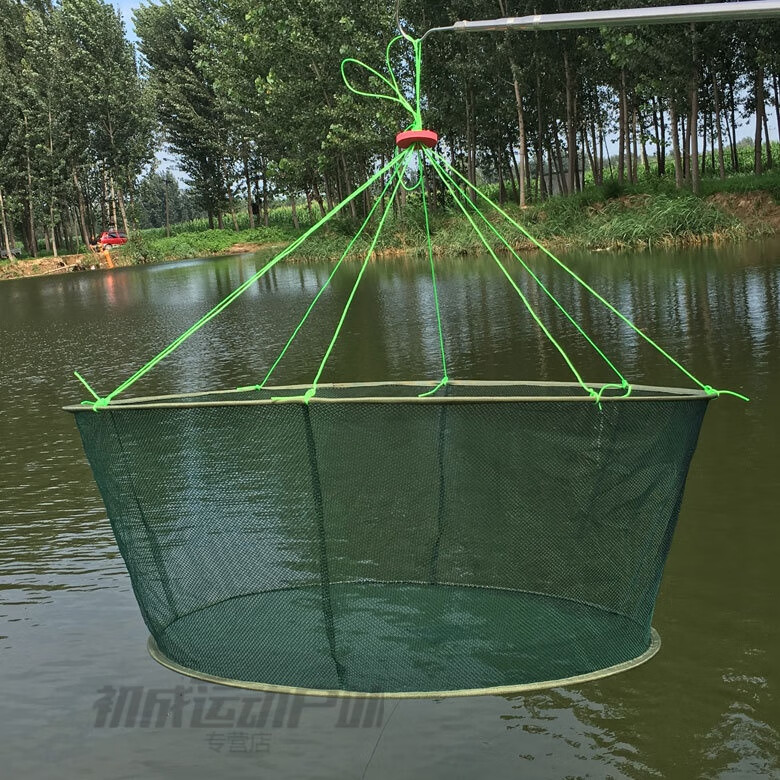 新型开放式折叠抬网折叠渔网笼搬网虾网捕渔虾鱼网单丝一米4毫米