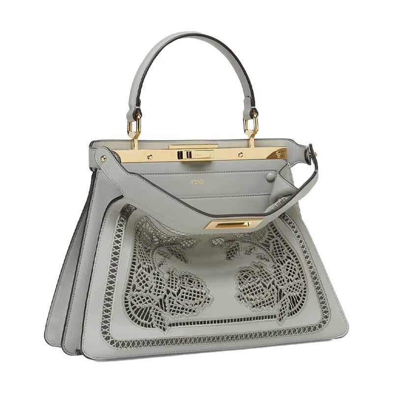 fendi芬迪女包21新品peekabooiseeu系列中号刺绣单肩手提包8bn321aayq