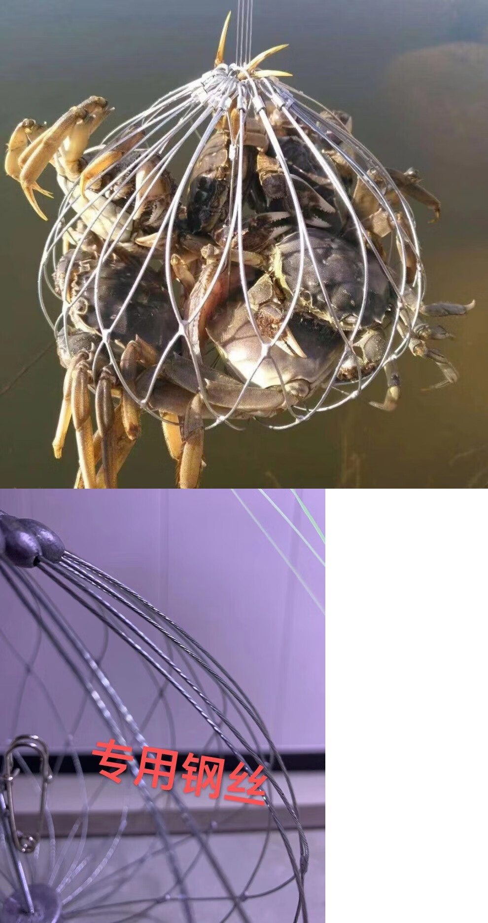 jd优选钓螃蟹神器开合笼网红螃蟹笼自动收放笼螃蟹网笼新型户外手钓竿