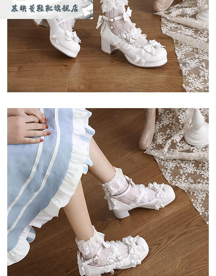 洛丽塔鞋子高跟鞋小孩儿童小高跟复古鞋小女仙女风包头凉鞋女夏大学生
