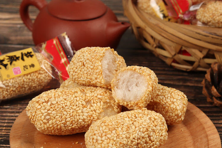 潮汕美食汕头传统手工芝麻球捞荖花麻枣傻帕童年零食怀旧小吃年货独立