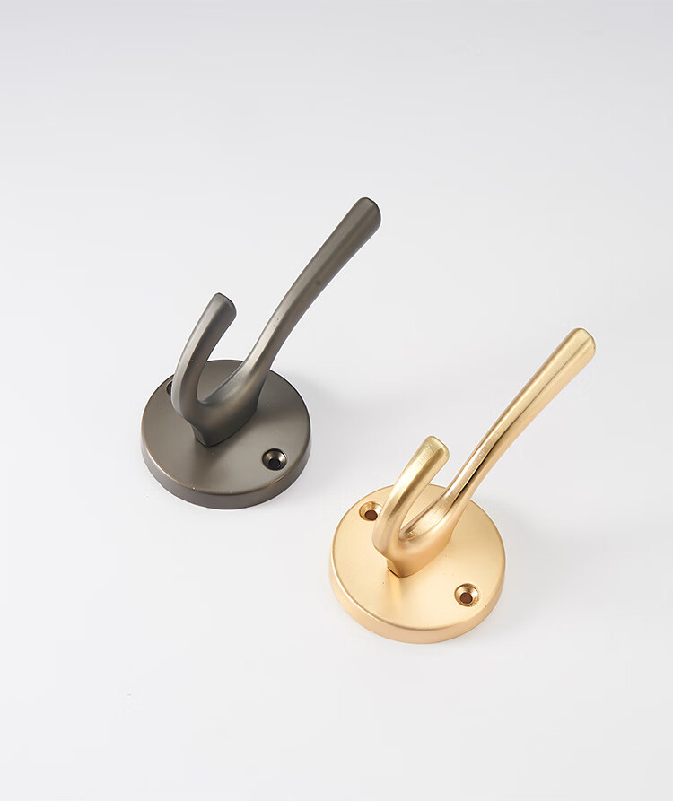 北欧简约挂钩铜色单个挂衣钩衣帽钩单钩墙壁排钩壁挂合金衣钩拉手诺德