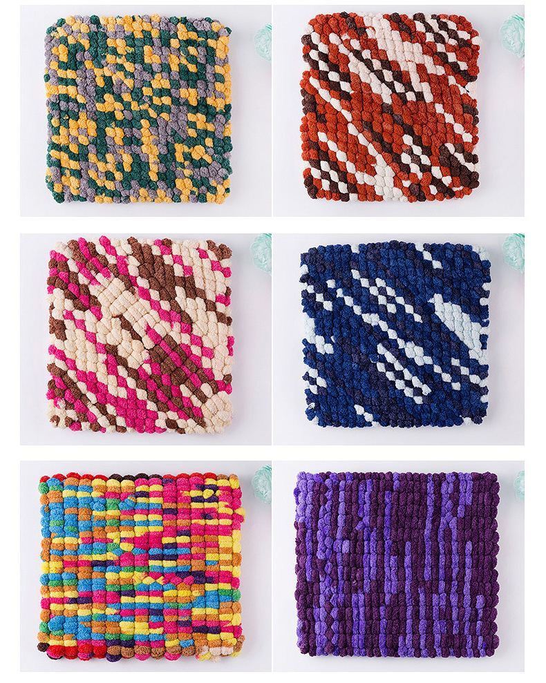 球球编织毯彩色大球球线织地毯的超粗毛线团手工编织diy材料沙发坐垫