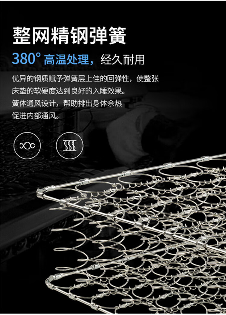 2022新版海马弹簧床垫海马床垫席梦思十大20cm厚软硬两用1.8米床乳胶