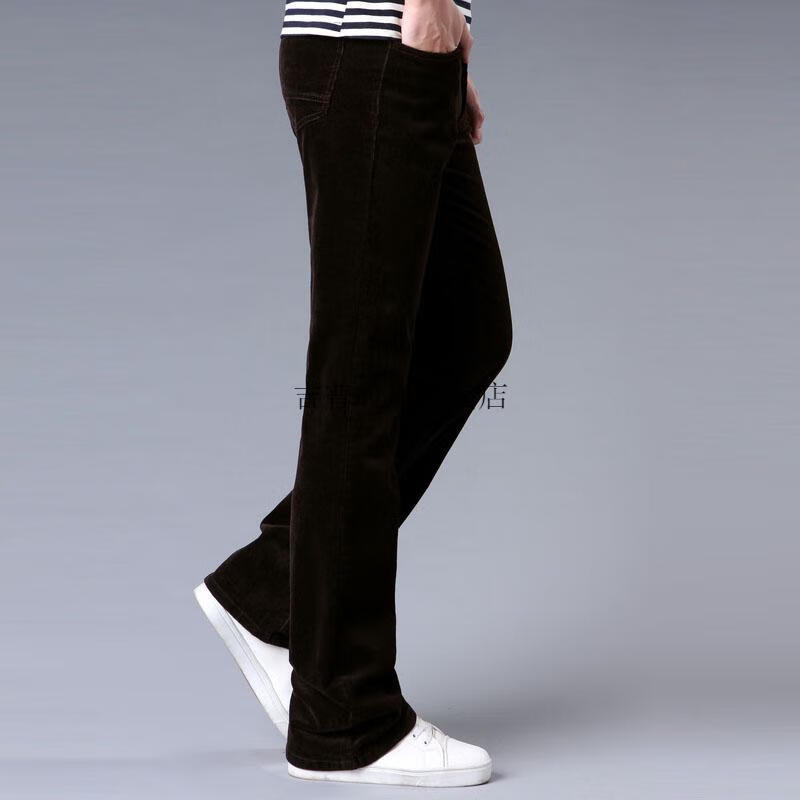 吉普jeep冬季保暖灯芯绒喇叭裤男士21男装春新款男微休闲韩版弹力修身