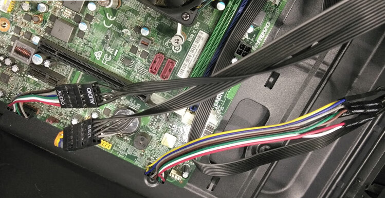 新款前前面普通usb装主板面板转接联想机箱开关接线音频 联想机箱7针