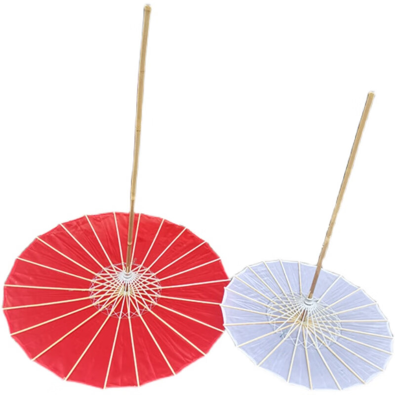 油纸伞古风古代伞古典油纸伞古装伞汉服道具伞白色fofo酱的伞长杆子