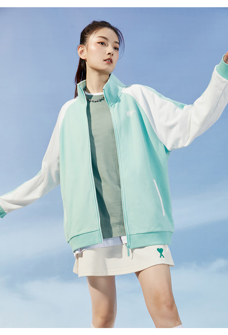 安踏运动外套女装2022立领宽松外套运动上衣 语兰紫-1 m/165【图片