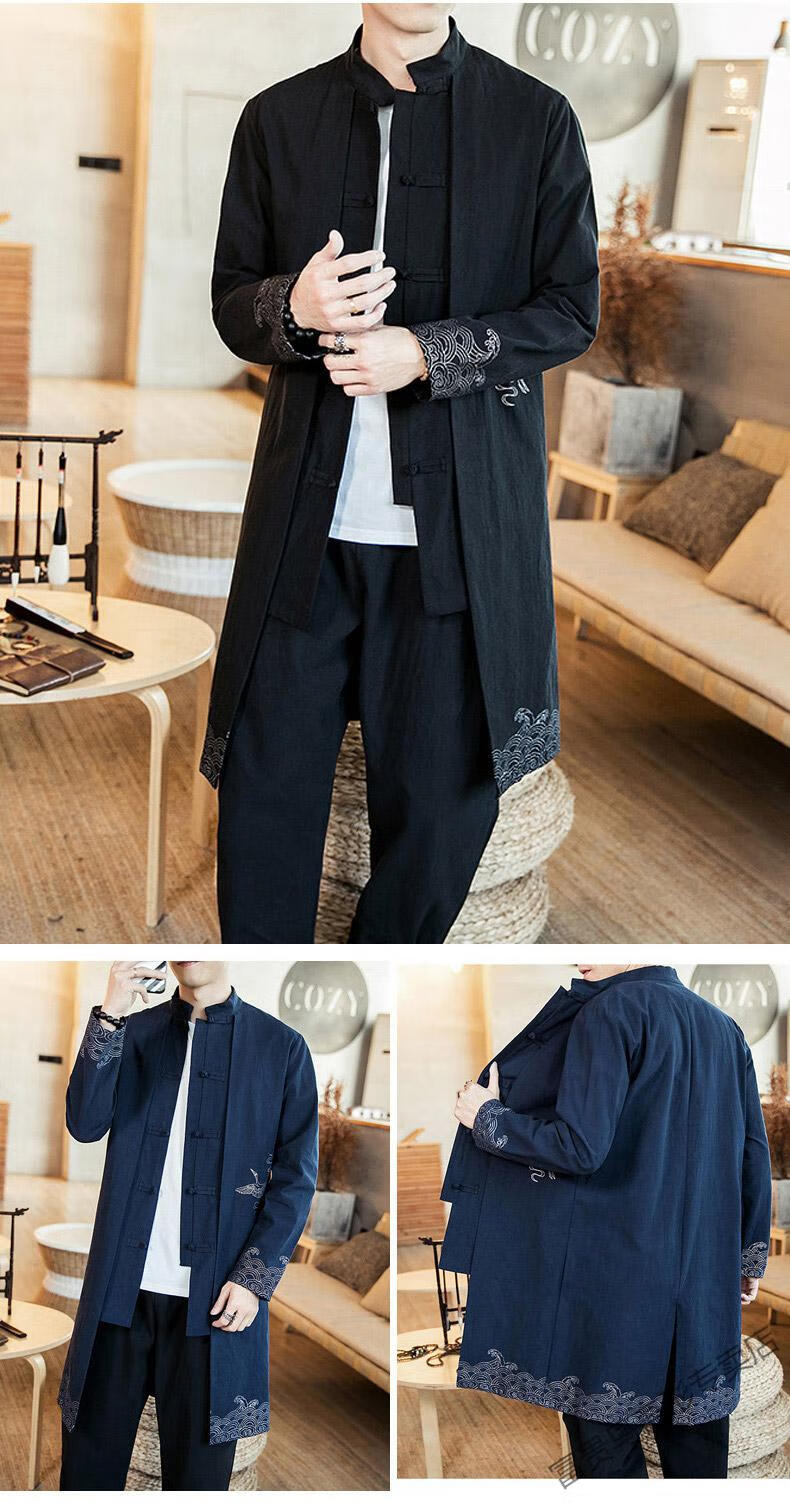 富贵鸟中国风唐装汉服披风男古风复古中式外套男装风衣古装长衫长袍禅