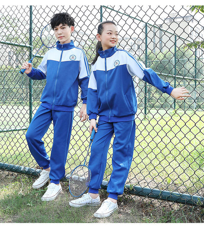 君闵小学生蓝色校服秋冬季初中生班服学生套装幼儿园园服 蓝色上衣