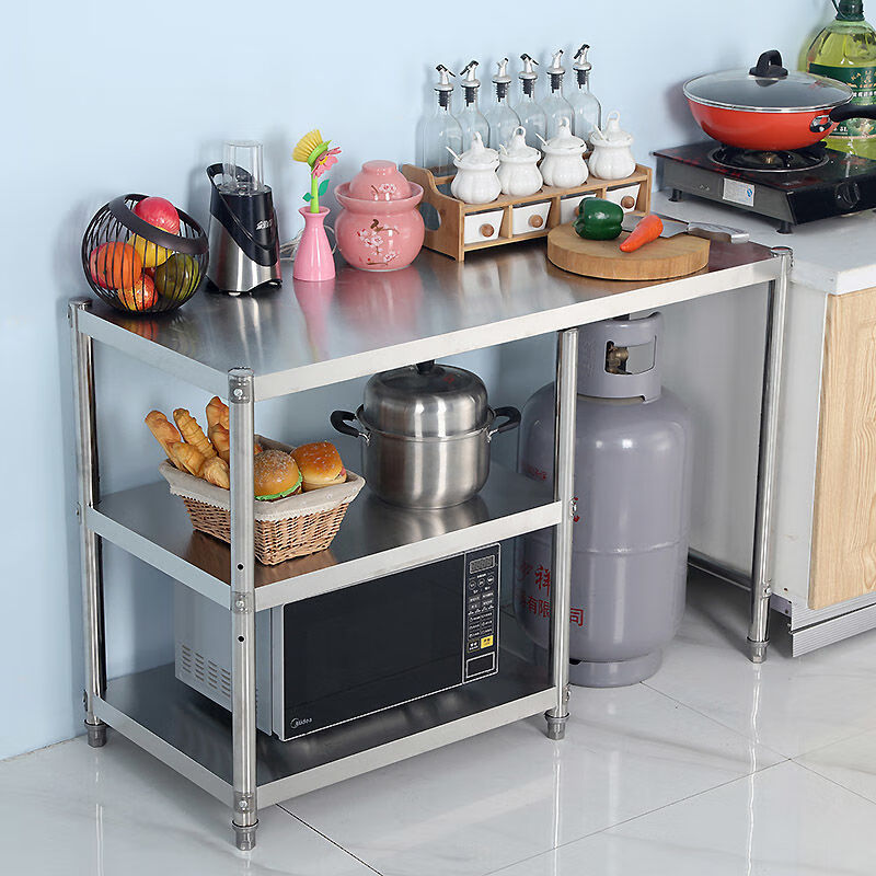 同洁仕家厨房不锈钢操作台置物架液化气架落地式收纳燃气架煤气罐灶台